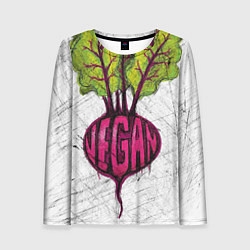 Лонгслив женский Vegan, цвет: 3D-принт