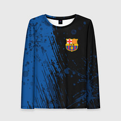 Лонгслив женский FC Barcelona ФК Барселона, цвет: 3D-принт