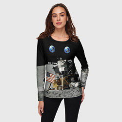 Лонгслив женский Высадка На Луну, цвет: 3D-принт — фото 2