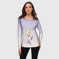 Лонгслив женский Конь пегас крылья нимб, цвет: 3D-принт — фото 2