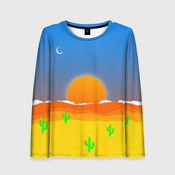Лонгслив женский Пустыня, цвет: 3D-принт