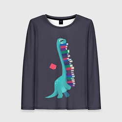 Лонгслив женский Book Dinosaur, цвет: 3D-принт