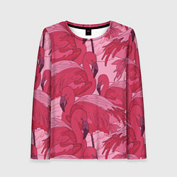 Лонгслив женский Розовые фламинго, цвет: 3D-принт