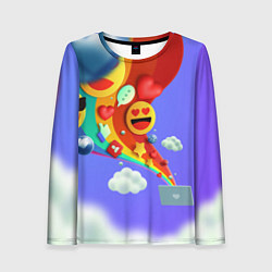 Лонгслив женский Радуга Эмоджи, цвет: 3D-принт