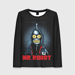 Лонгслив женский Bender x mr robot, цвет: 3D-принт