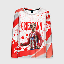 Лонгслив женский Антуан Гризманн Antoine Griezmann спина Z, цвет: 3D-принт