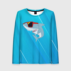 Лонгслив женский Акула в очках, цвет: 3D-принт