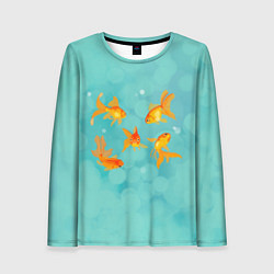 Лонгслив женский Золотые рыбки, цвет: 3D-принт