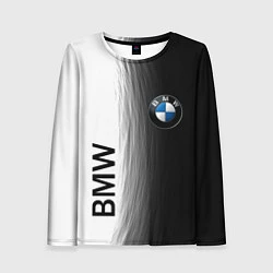 Лонгслив женский Black and White BMW, цвет: 3D-принт