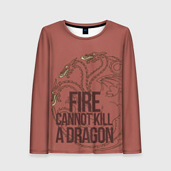 Лонгслив женский Fire Cannot Kill a Dragon, цвет: 3D-принт