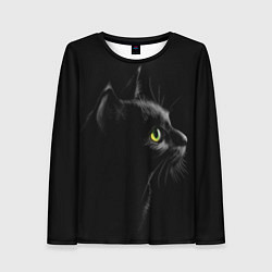 Женский лонгслив Черный кот