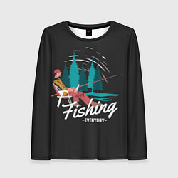 Лонгслив женский Рыбалка Fishing, цвет: 3D-принт