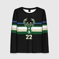 Лонгслив женский Milwaukee Bucks форма Крис Миддлтон, цвет: 3D-принт