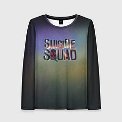 Лонгслив женский SUICIDE SQUAD 2016 лого металл, цвет: 3D-принт