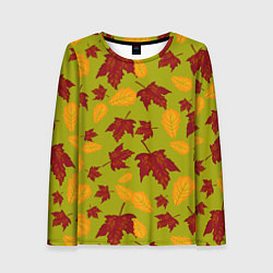 Лонгслив женский Осенние листья клён и дуб, цвет: 3D-принт