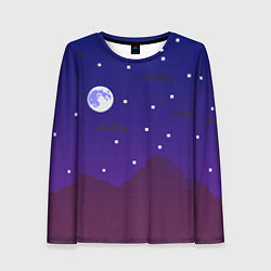 Лонгслив женский Пиксельная ночь 8 bit, цвет: 3D-принт