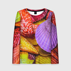 Женский лонгслив Разноцветные ракушки multicolored seashells