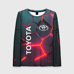 Женский лонгслив TOYOTA 3D NEON ТОЙОТА 3Д ПЛИТЫ НЕОН