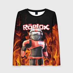 Женский лонгслив ROBLOX FIRE РОБЛОКС ОГОНЬ ПОЖАРНЫЙ