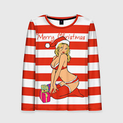 Лонгслив женский Sexy Merry Christmas, цвет: 3D-принт