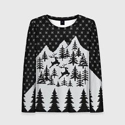 Женский лонгслив Северные Олени в Горах