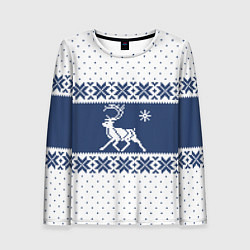 Женский лонгслив Северный Олень звезда