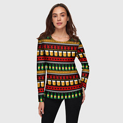 Лонгслив женский Пивной свитер, цвет: 3D-принт — фото 2