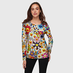 Лонгслив женский Flower Superflat, Такаши Мураками, цвет: 3D-принт — фото 2