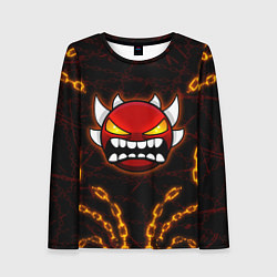 Лонгслив женский Geometry Dash: Fire Chains, цвет: 3D-принт