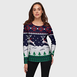 Лонгслив женский СВИТЕР С ОЛЕНЯМИ DEER SWEATER, цвет: 3D-принт — фото 2