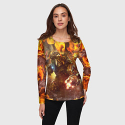 Лонгслив женский CYBER DEMON IN FIRE DOOM BOSS, цвет: 3D-принт — фото 2