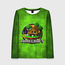 Лонгслив женский Minecraft Logo Green, цвет: 3D-принт