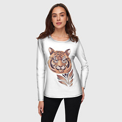 Лонгслив женский Тигр, принт, цвет: 3D-принт — фото 2