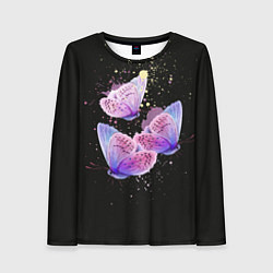 Лонгслив женский Butterflies Sky, цвет: 3D-принт