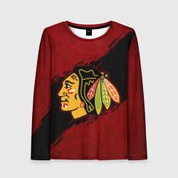 Лонгслив женский Chicago Blackhawks, Чикаго Блэкхокс, цвет: 3D-принт