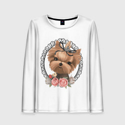 Лонгслив женский Йорк в рамке, цвет: 3D-принт