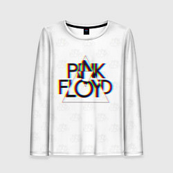 Лонгслив женский PINK FLOYD LOGO ПИНК ФЛОЙД ГЛИТЧ, цвет: 3D-принт