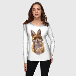 Лонгслив женский Fox with a garland, цвет: 3D-принт — фото 2