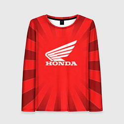 Лонгслив женский Honda красные линии, цвет: 3D-принт