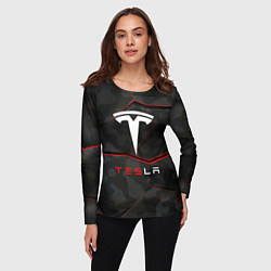 Лонгслив женский Tesla Sport Logo, цвет: 3D-принт — фото 2