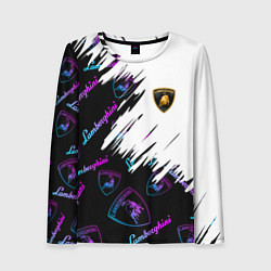 Лонгслив женский Lamborghini pattern gradient, цвет: 3D-принт