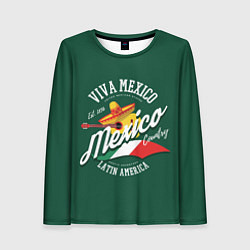 Лонгслив женский Мексика Mexico, цвет: 3D-принт