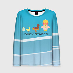 Лонгслив женский Duck stages 3D, цвет: 3D-принт