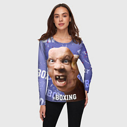 Лонгслив женский Boxing - фиолетовый, цвет: 3D-принт — фото 2