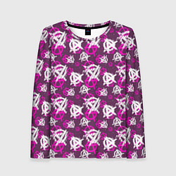 Лонгслив женский Знаки разноцветные, цвет: 3D-принт
