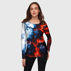 Лонгслив женский 3D ЯДЕРНЫЙ КОСМИЧЕСКИЙ ВЗРЫВ ОГОНЬ, цвет: 3D-принт — фото 2