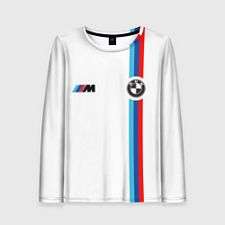 Лонгслив женский БМВ 3 STRIPE BMW WHITE, цвет: 3D-принт