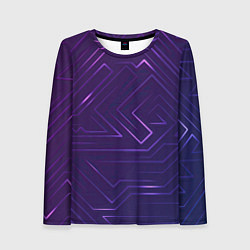 Женский лонгслив Линии На синем Фоне