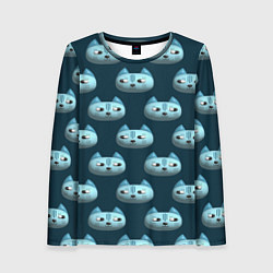Лонгслив женский Мордочки котов с эффектом 3d Паттерн, цвет: 3D-принт