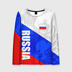 Лонгслив женский RUSSIA - SPORTWEAR - ТРИКОЛОР, цвет: 3D-принт